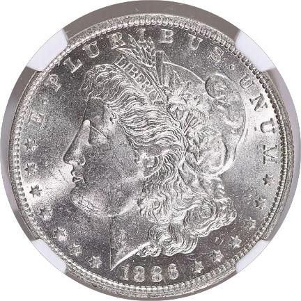 Lot 124: Morgan Dollar 1886 O UNC Details Wheel Mark NGC