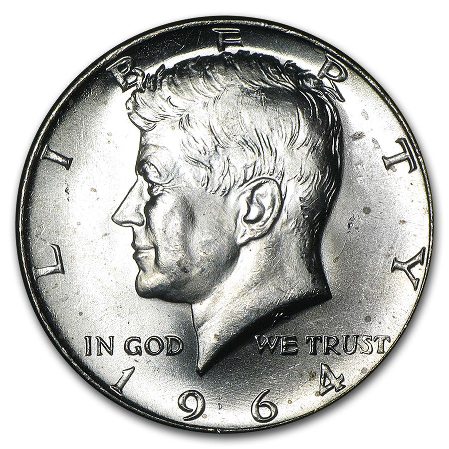 Lot 130: 90% Silver Kennedy Half-Dollars $100 Face Value Bag BU (1964)