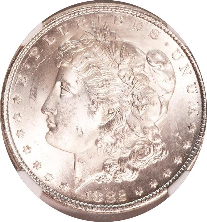 Lot 132: Certified Morgan Silver Dollar 1882-CC MS64 NGC