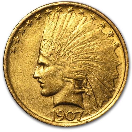 Lot 133: 1907 $10 Indian Gold Eagle AU
