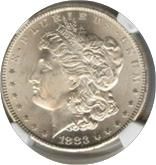 Lot 137: Certified Morgan Silver Dollar 1883-CC MS65 NGC