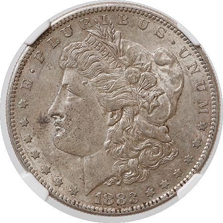 Lot 148: Certified Morgan Silver Dollar 1883-S AU55 NGC