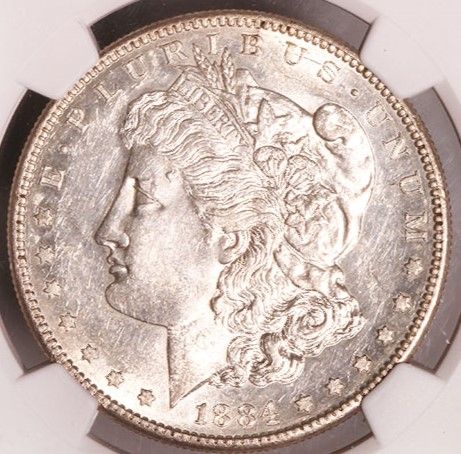 Lot 149: Certified Morgan Silver Dollar 1884-S AU55 NGC