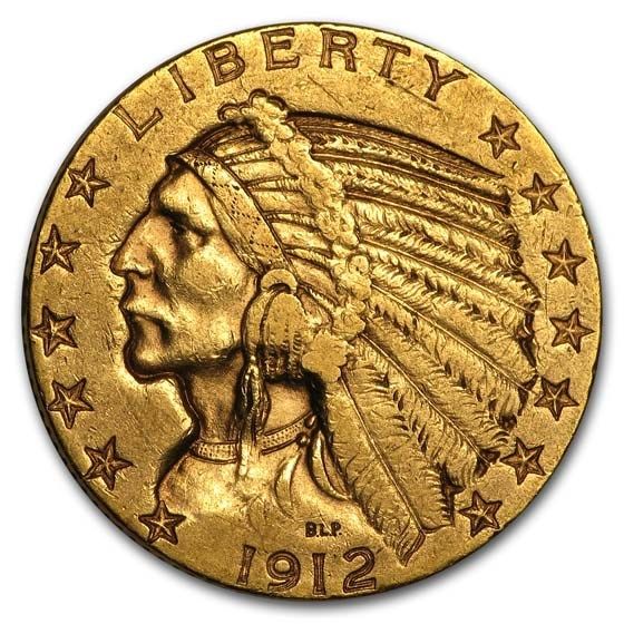 Lot 150: 1912-S $5 Indian Gold Half Eagle XF