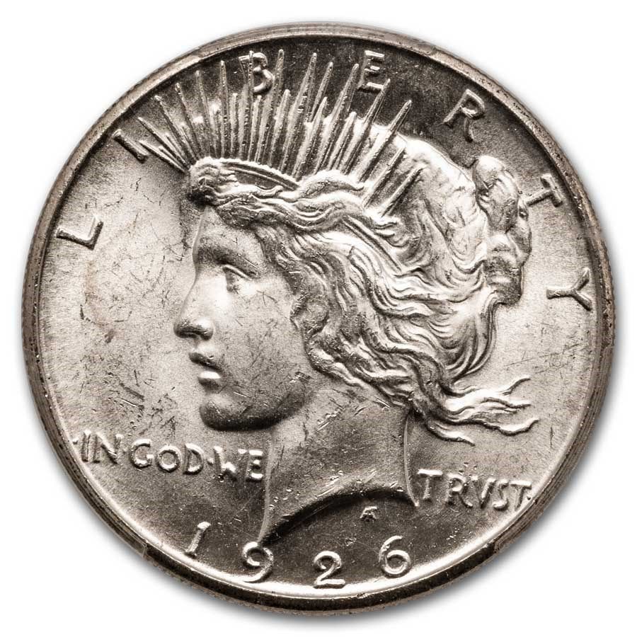 Lot 204: 1926-S Peace Dollar MS-64 PCGS