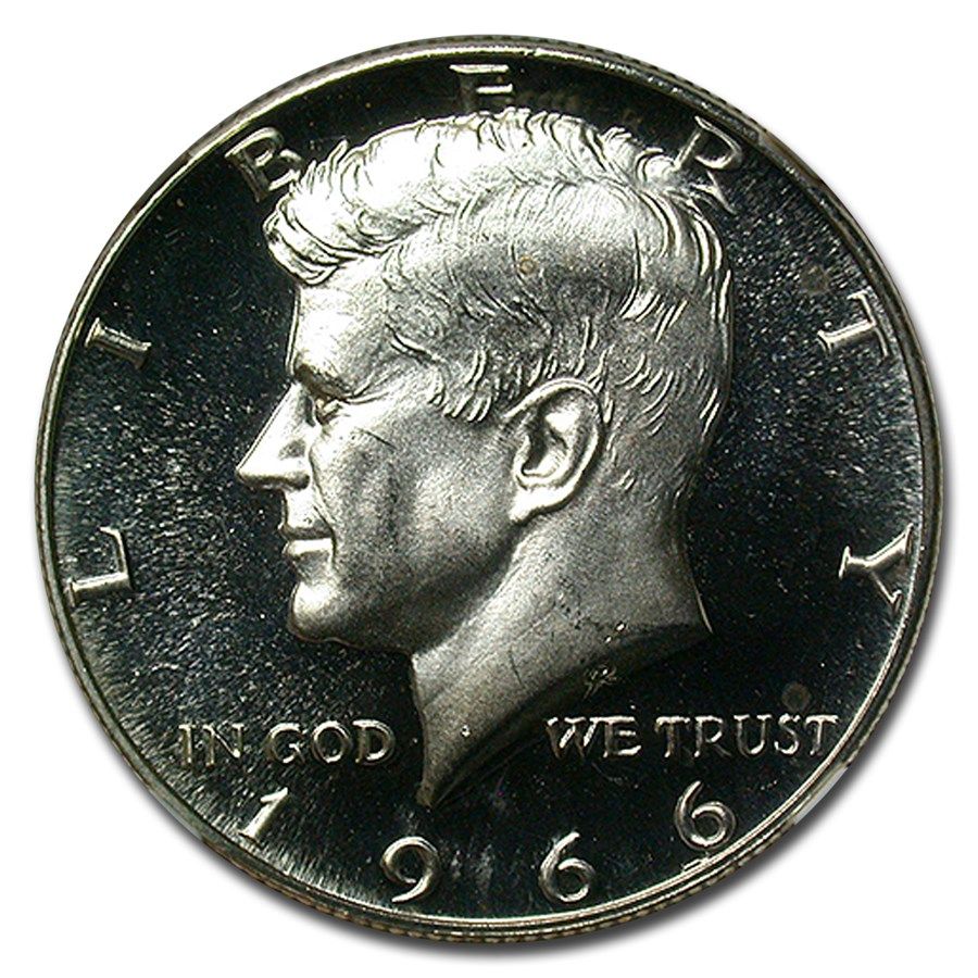 Lot 211: 1966 Kennedy Half Dollar MS-67 Ultra Cameo NGC (SMS)