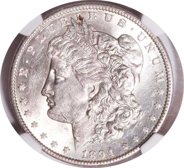 Lot 218: Certified Morgan Silver Dollar 1894-O MS60 NGC