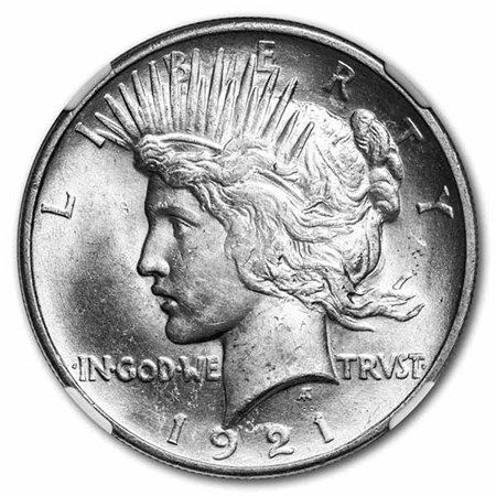 Lot 246: 1921 Peace Dollar MS-64 NGC