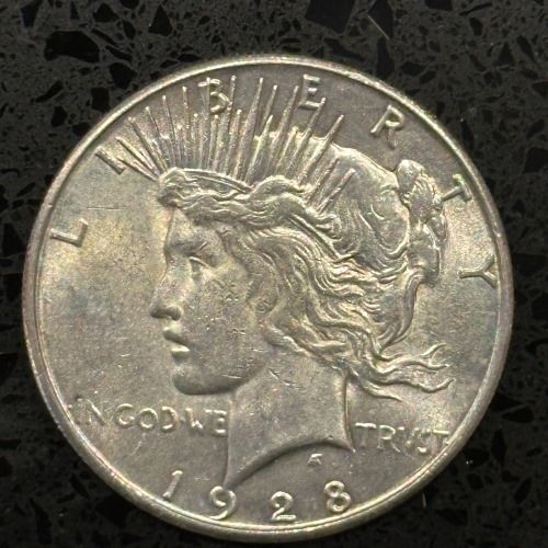 Lot 249: 1928-S- Peace Silver Dollar - AU