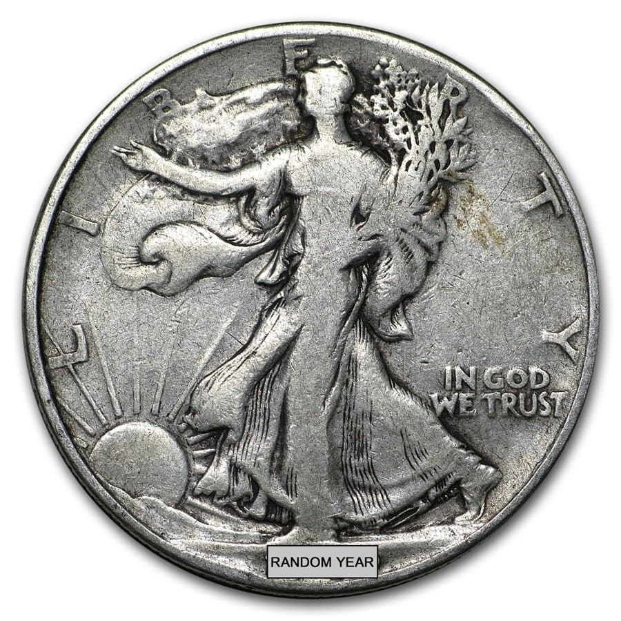 Lot 51: 90% Silver Walking Liberty Half Dollars $50