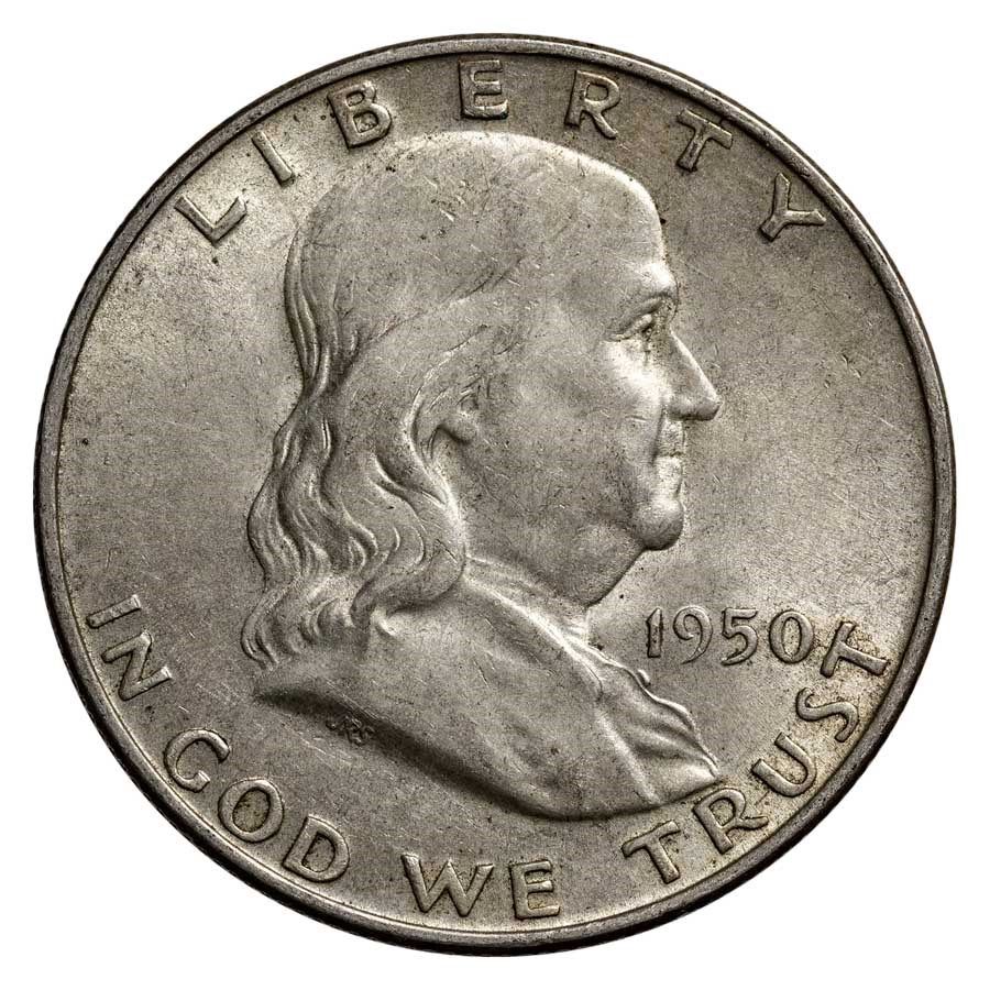 Lot 61: 1950-D Franklin Half Dollar 20-Coin Roll BU