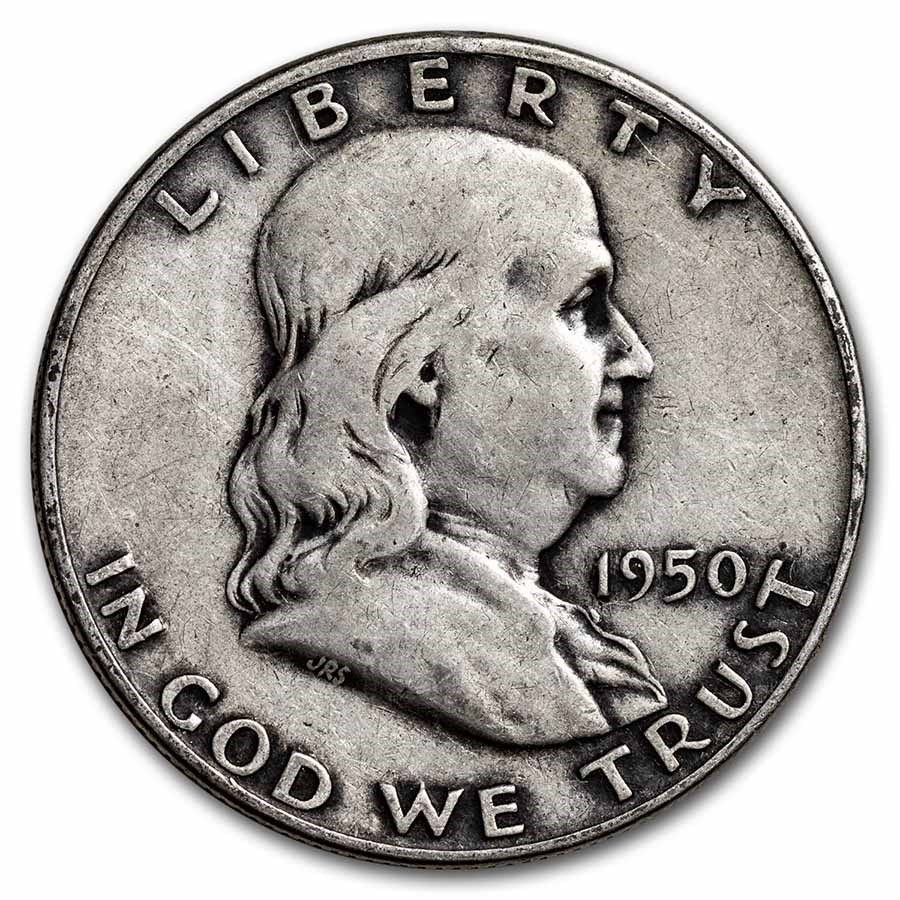 Lot 85: 1950-D Franklin Half Dollar 20-Coin Roll BU
