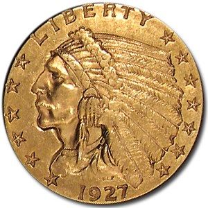 Lot 93: 1927 $2.50 Indian Gold Quarter Eagle AU