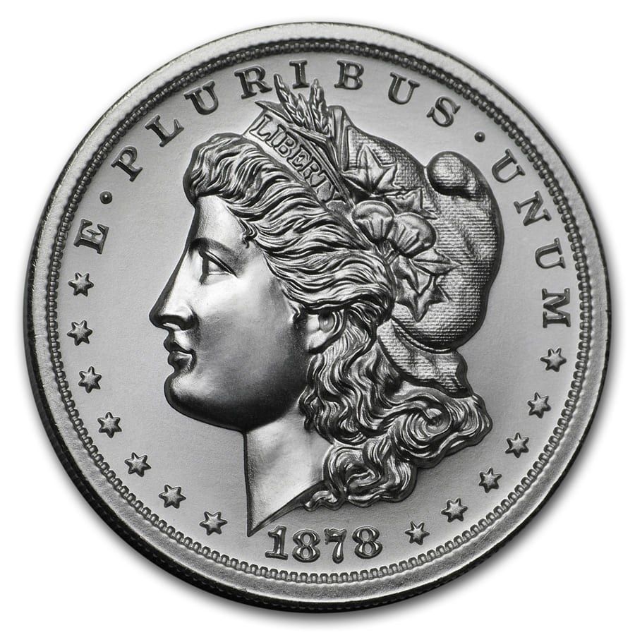Lot 142: Certified Morgan Silver Dollar 1878 7TF MS64 PCGS rainbow toning