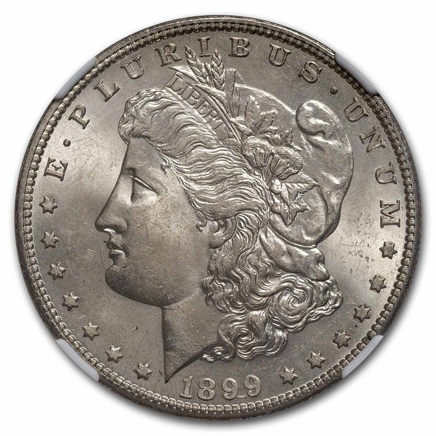 Lot 210: Certified Morgan Silver Dollar 1899-S MS63 NGC (B)