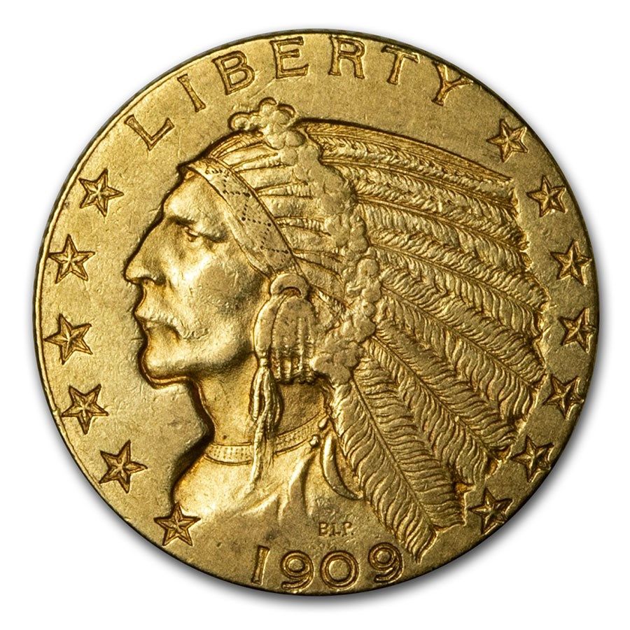 Lot 213: 1909 $5 Indian Gold Half Eagle XF