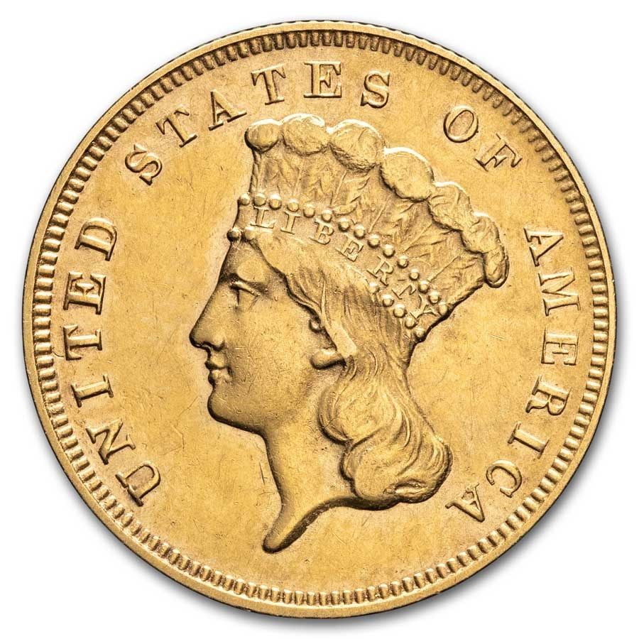 Lot 221: 1878 $3 Gold Princess AU Details (Cleaned)