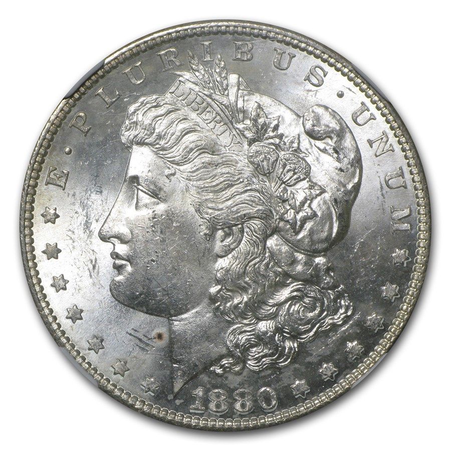 Lot 240: Certified Morgan Silver Dollar 1880-S MS66DPL NGC