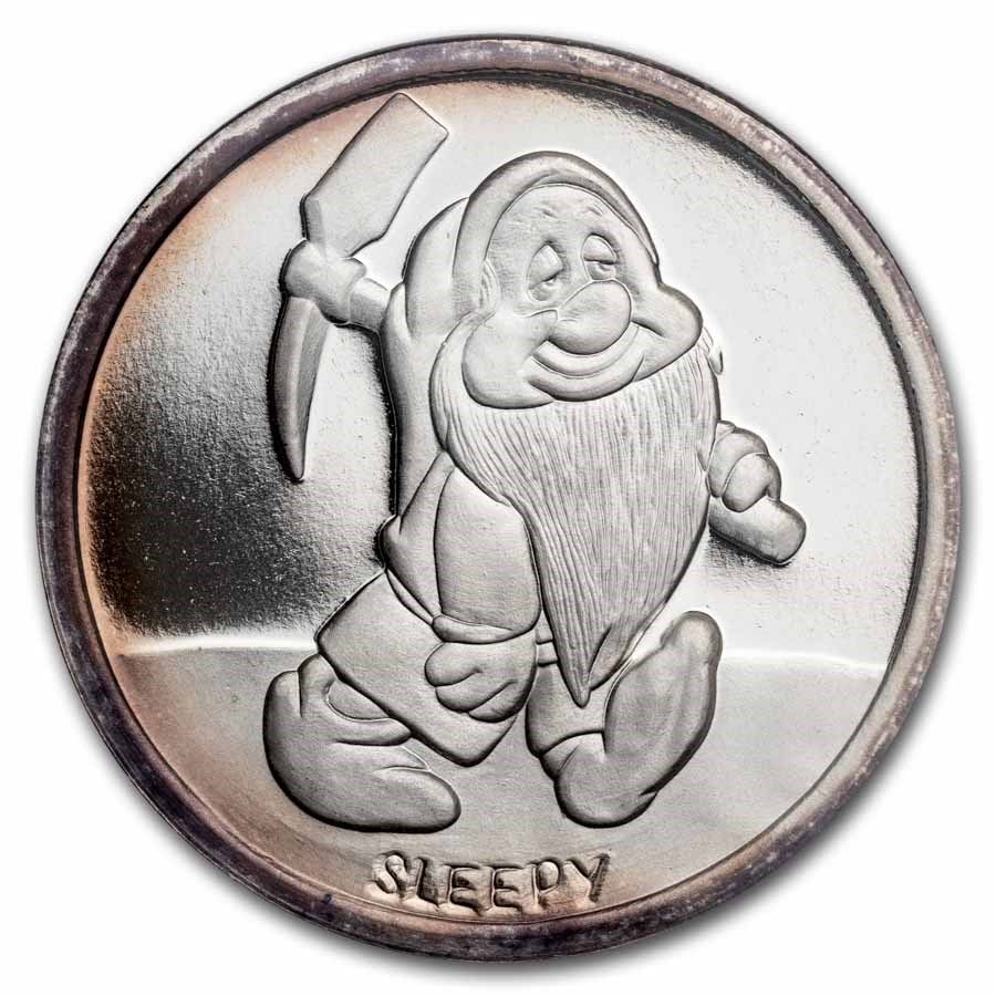 Lot 21: 1987 1 oz Silver Disney's Snow White 50th Anniv Sleepy PR-70 PCGS