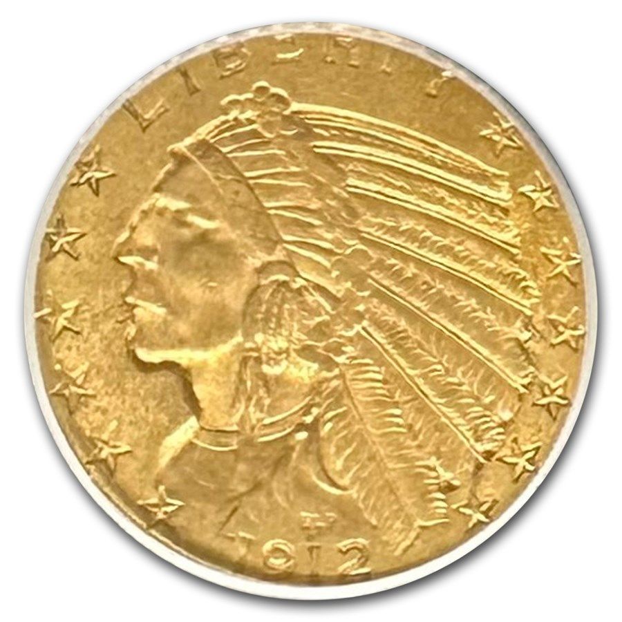 Lot 54: 1912 $5 Indian Gold Half Eagle MS-62 PCGS