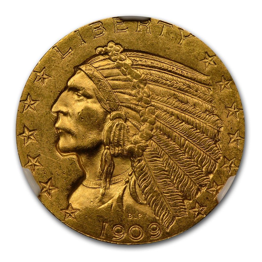 Lot 57: $5 Indian Gold Half Eagle MS-63 NGC (Random Year)