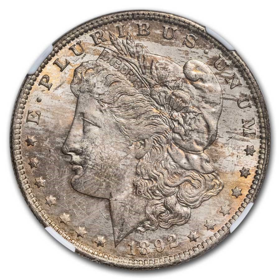 Lot 72: 1892-O Morgan Dollar MS-64 NGC (Toned)