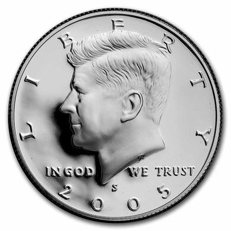 Lot 76: 2005-S Silver Kennedy Half Dollar 20-Coin Roll Proof