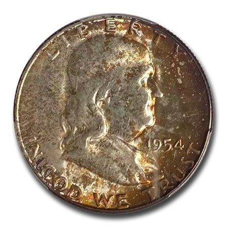 Lot 79: 1954-S Franklin Half Dollar MS-65 PCGS (Toned)