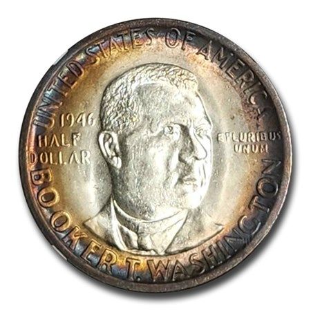 Lot 94: 1946 Booker T. Washington Half Dollar MS-65 NGC (Toned)