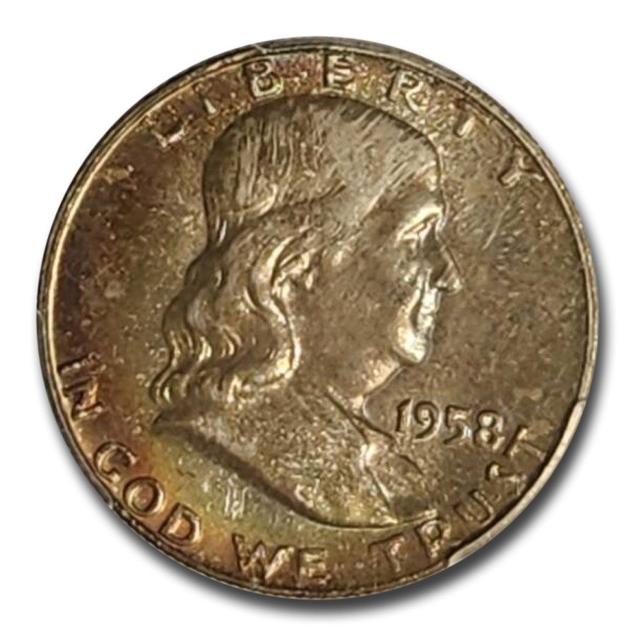 Lot 118: 1958-D Franklin Half Dollar MS-66+ PCGS (Beautifully Toned)