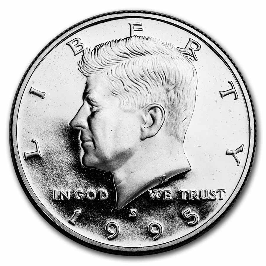 Lot 125: 1995-S Silver Kennedy Half Dollar 20-Coin Roll Proof