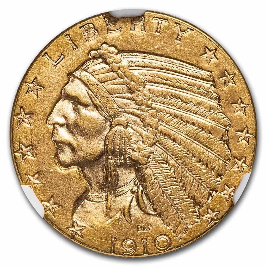 Lot 176: $5 Indian Gold Half Eagle MS-61 NGC (Random Year)