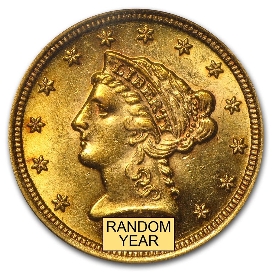 Lot 238: $2.50 Liberty Gold Quarter Eagle MS-61 NGC/PCGS