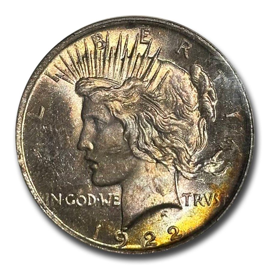 Lot 80: 1922 Peace Dollar MS-65 PCGS (Toned)