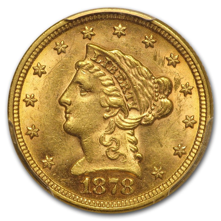 Lot 86: 1878 $2.50 Liberty Gold Quarter Eagle MS-62 PCGS
