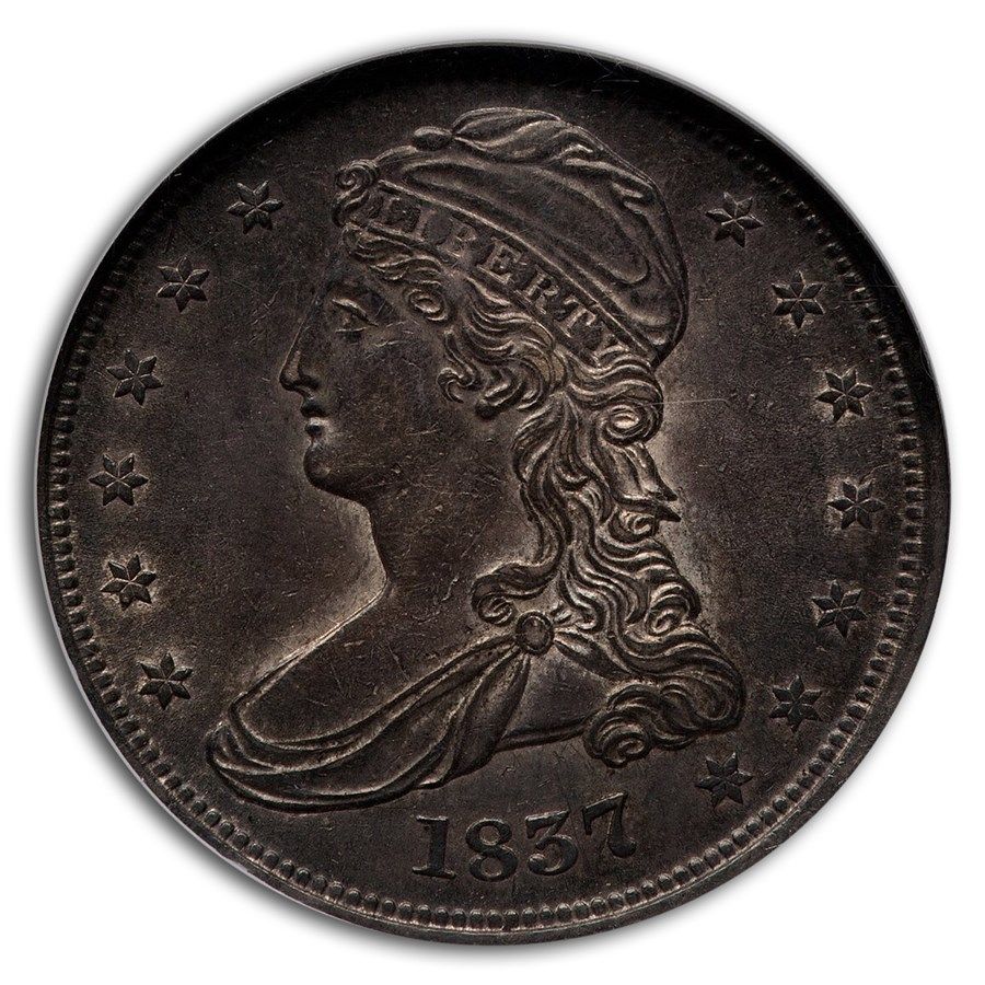 Lot 90: 1837 Reeded Edge Half Dollar AU-58 NGC
