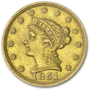 Lot 103: 1851 $2.50 Liberty Gold Quarter Eagle AU