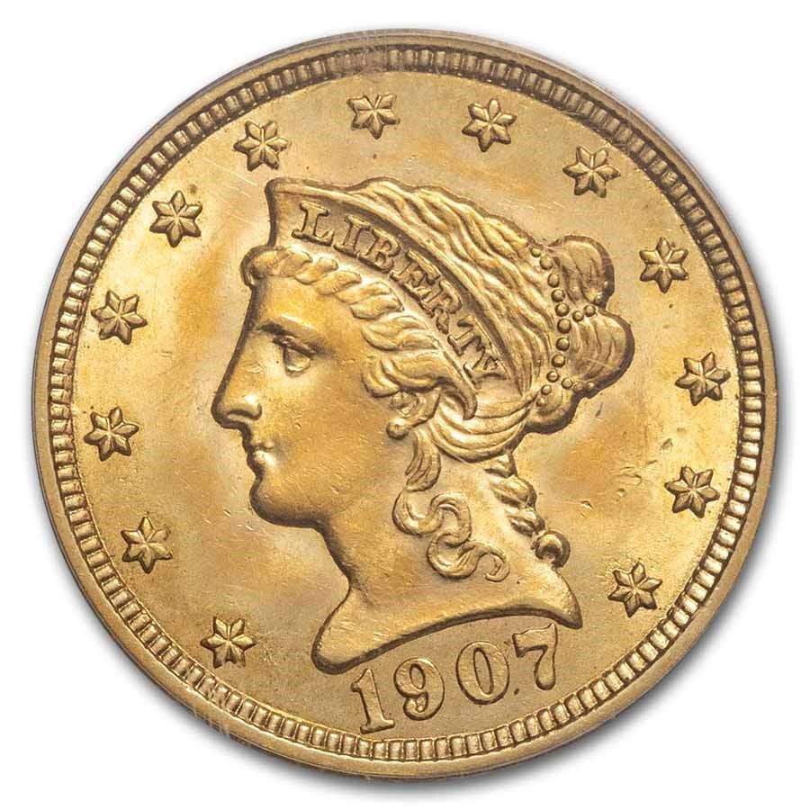 Lot 112: 1907 $2.50 Liberty Gold Quarter Eagle MS-63 PCGS