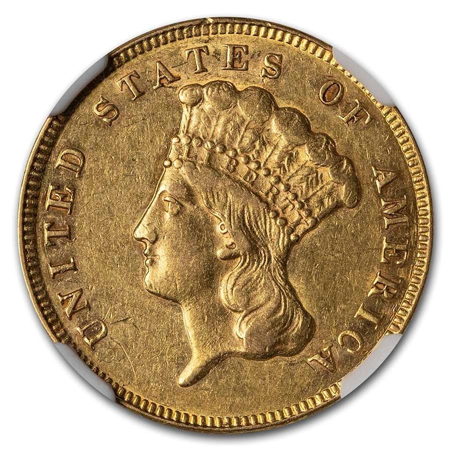 Lot 119: $3 Gold Princess AU-55 NGC/PCGS