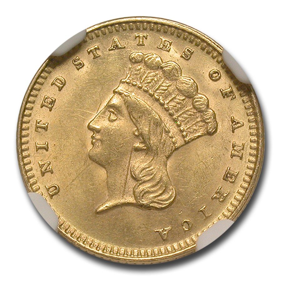 Lot 120: 1873 $1 Liberty Head Gold MS-61 NGC (Open 3)