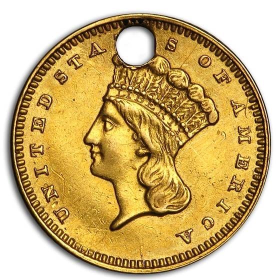 Lot 132: $1 Indian Head Gold Dollar Type 3 (Damaged)