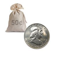 Lot 240: 90% Silver Franklin Halves AU 100 pcs.