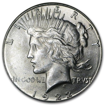 Lot 116: 1922 - S- Peace Silver Dollar Cracked From Roll BU