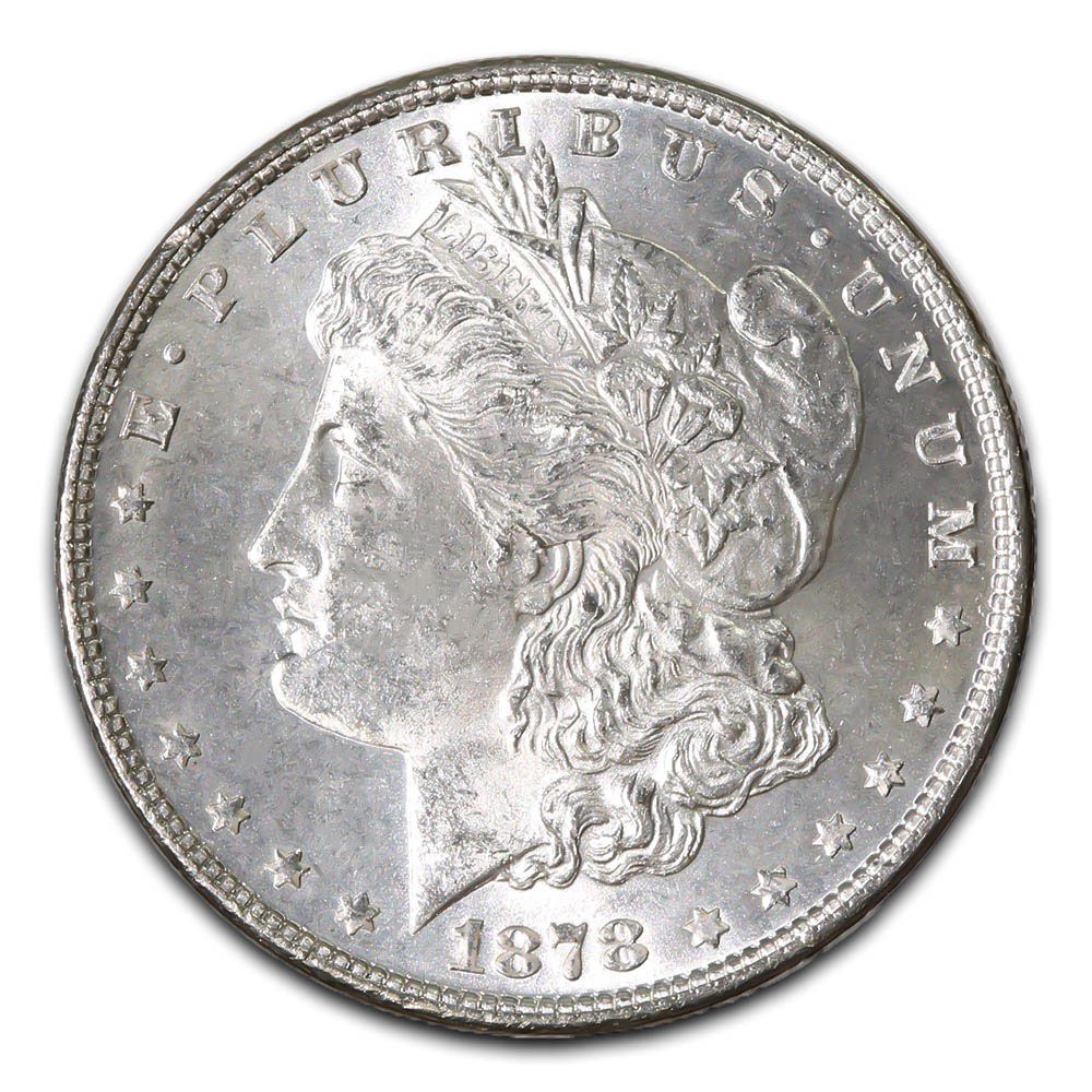 Lot 202: Morgan Silver Dollar Uncirculated 1878 7 over 8