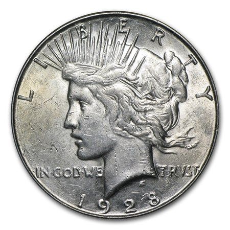 Lot 220: Peace Silver Dollar Almost Uncirculated 1928