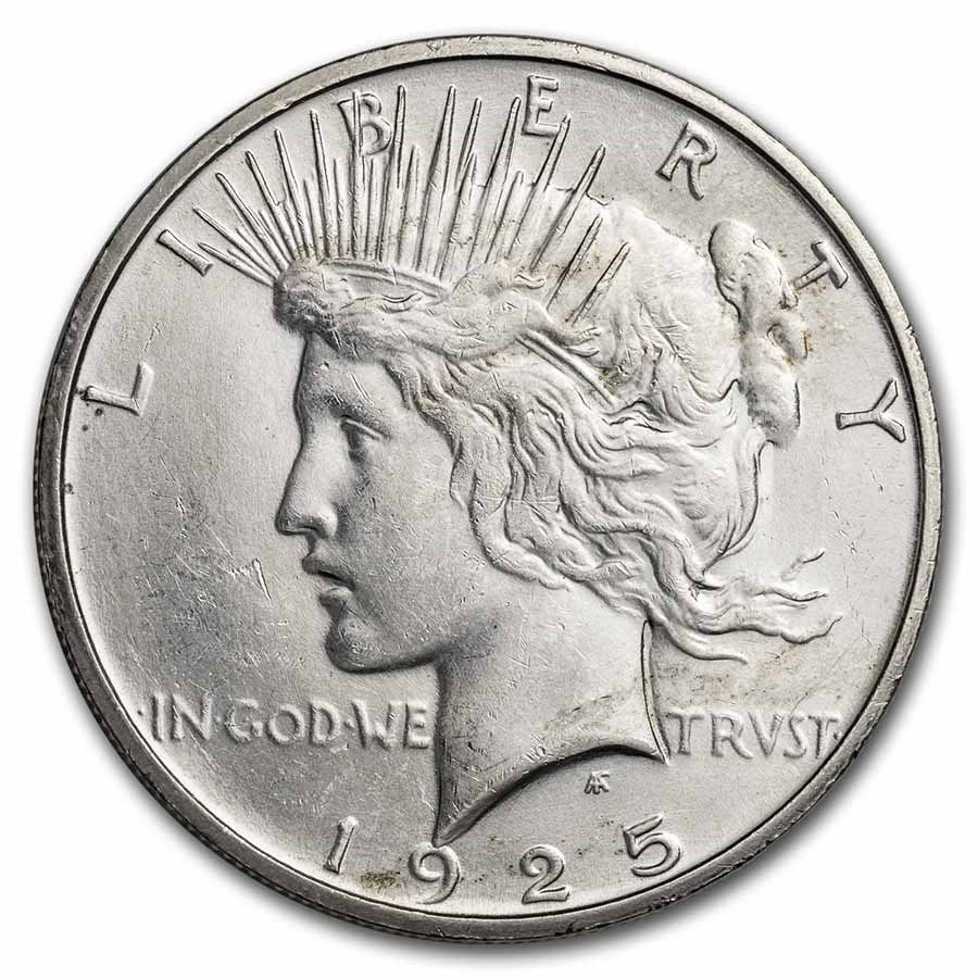 Lot 229: 1925 - S- Peace Silver Dollar Cracked From Roll BU