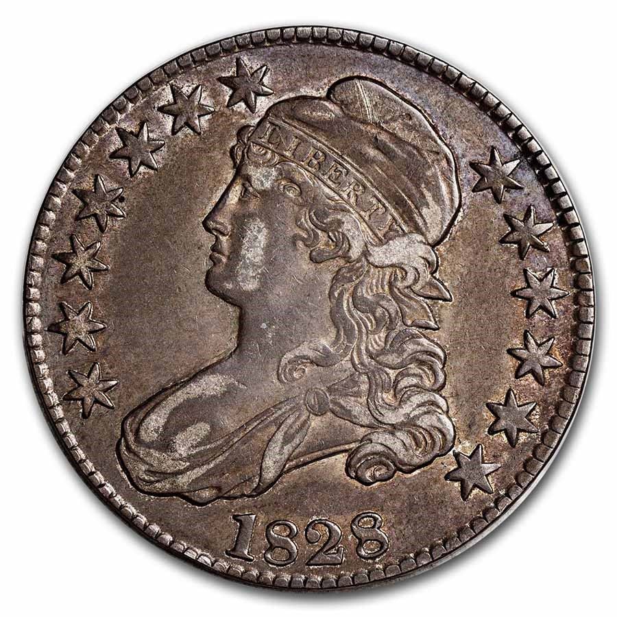 Lot 232: Bust Half Dollar Extra Fine 1828 sq 2 lg8 LL