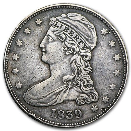 Lot 242: Bust Half Dollar Almost Uncirculated 1839 large letters