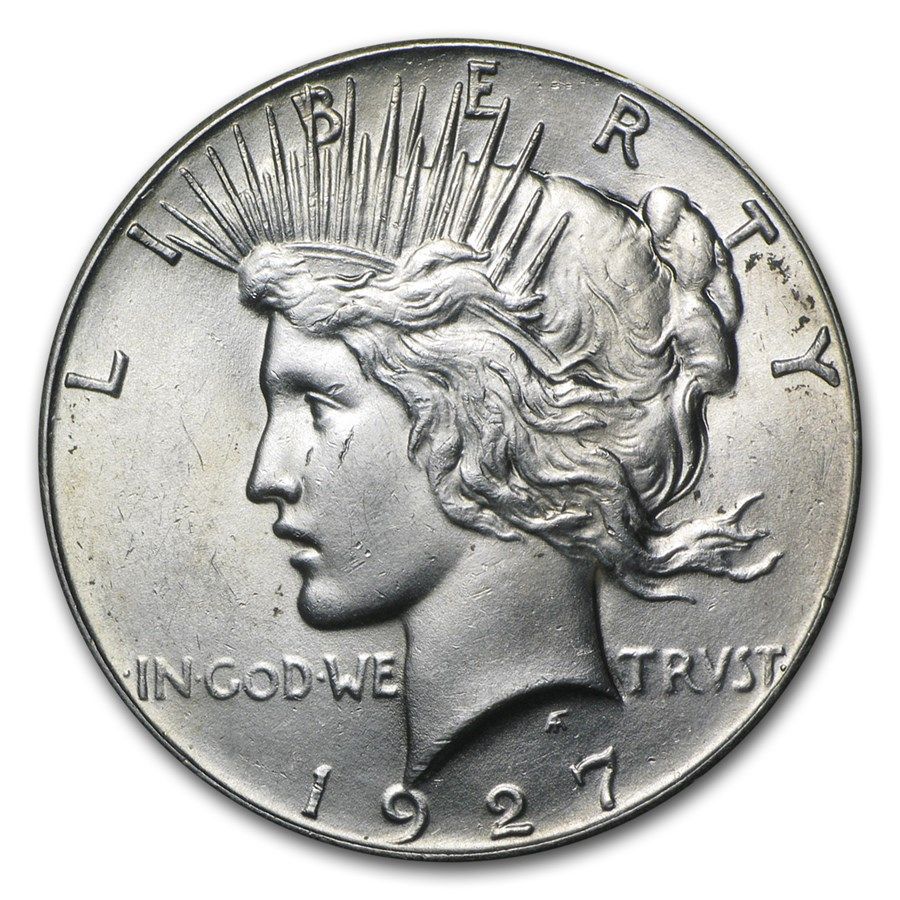 Lot 243: 1927- Peace Silver Dollar Cracked From Roll BU