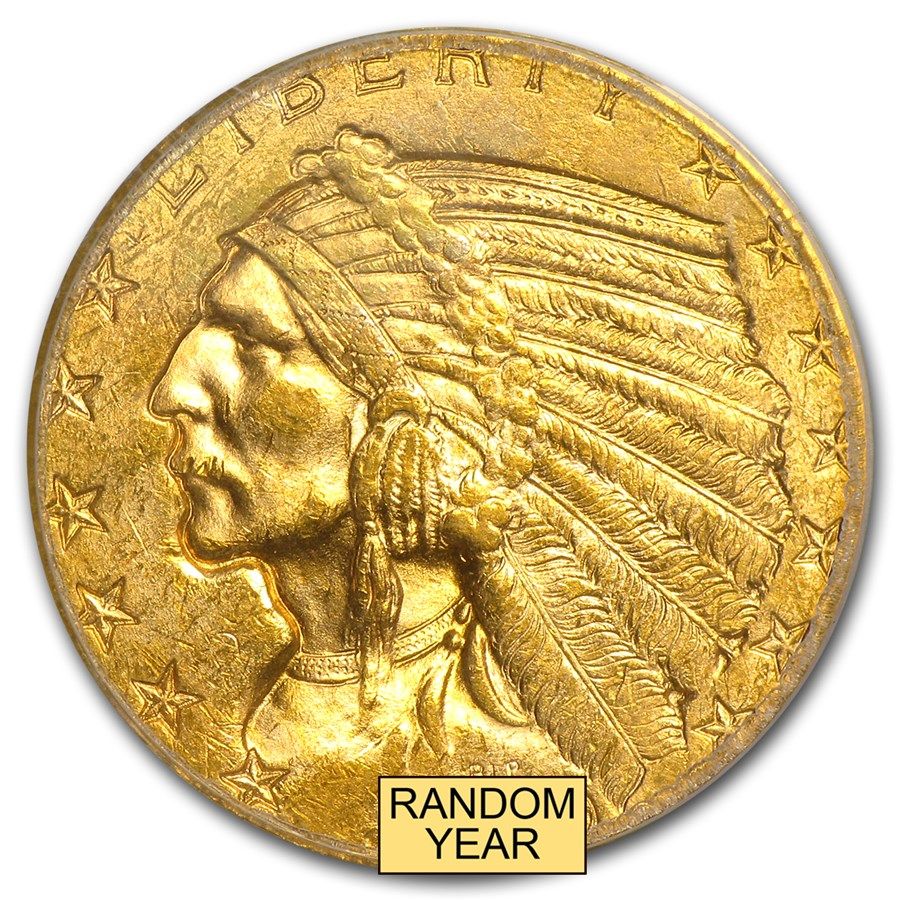 Lot 56: $5 Indian Gold Half Eagle MS-63 PCGS (Random Year)